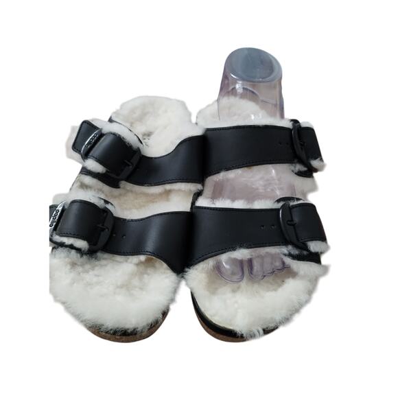 Birkenstock Women's Papillio Nora Shearling Wedge Slide Buckle Sandals size 10 - Picture 7 of 11